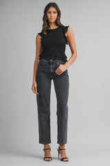 BRIANA FRILL KNIT TOP