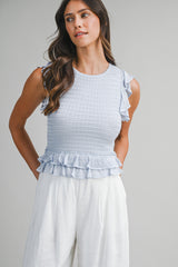 BRIANA FRILL KNIT TOP