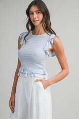 BRIANA FRILL KNIT TOP