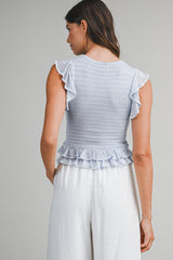 BRIANA FRILL KNIT TOP
