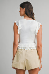BRIANA FRILL KNIT TOP