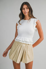 BRIANA FRILL KNIT TOP