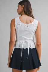 AMABEL EYELET SLEEVELESS TOP