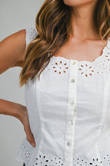 AMABEL EYELET SLEEVELESS TOP