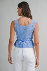AMABEL EYELET SLEEVELESS TOP