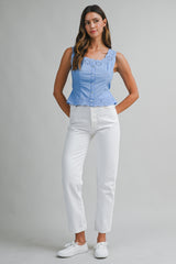 AMABEL EYELET SLEEVELESS TOP