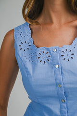 AMABEL EYELET SLEEVELESS TOP