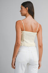 MAIA LINEN COLLARED STRAP TOP