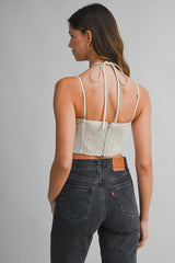 AVA LINEN BUSTIER CORSET TOP
