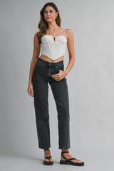 AVA LINEN BUSTIER CORSET TOP