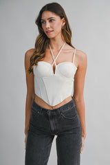 AVA LINEN BUSTIER CORSET TOP