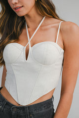 AVA LINEN BUSTIER CORSET TOP