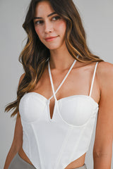 AVA LINEN BUSTIER CORSET TOP
