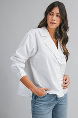MALIA FRILL COLLAR DETAIL SHIRT