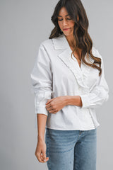 MALIA FRILL COLLAR DETAIL SHIRT