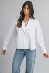 MALIA FRILL COLLAR DETAIL SHIRT