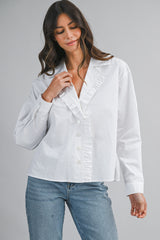 MALIA FRILL COLLAR DETAIL SHIRT