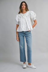 BELLE POPLIN PETER PAN COLLAR BLOUSE