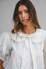 BELLE POPLIN PETER PAN COLLAR BLOUSE