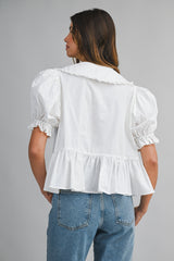 BELLE POPLIN PETER PAN COLLAR BLOUSE