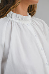 MARA RUFFLE NECK LONG SLEEVE BLOUSE