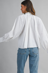 MARA RUFFLE NECK LONG SLEEVE BLOUSE