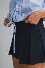 GISELE STRIPE FRILLED BLOUSE