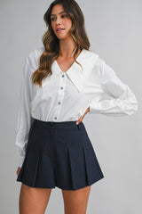 JOY LINEN STATEMENT COLLAR SHIRT