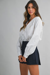 JOY LINEN STATEMENT COLLAR SHIRT