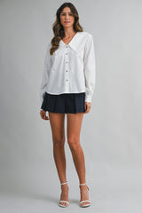 JOY LINEN STATEMENT COLLAR SHIRT