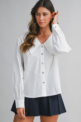 JOY LINEN STATEMENT COLLAR SHIRT