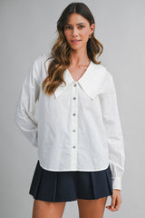 JOY LINEN STATEMENT COLLAR SHIRT