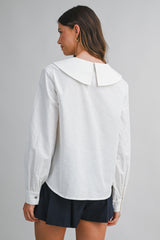 JOY LINEN STATEMENT COLLAR SHIRT