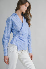 BASTIAN PIN STRIPE WRAPPED SHIRT