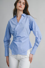 BASTIAN PIN STRIPE WRAPPED SHIRT