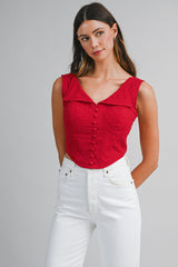 REESE EYELET CORSET LACE UP TOP