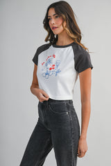 FRIDA GRAPHIC PRINTED RAGLAN T SHIRT