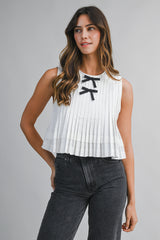 NEVAEH PLEATED SLEEVELESS TOP