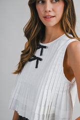 NEVAEH PLEATED SLEEVELESS TOP