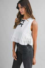 NEVAEH PLEATED SLEEVELESS TOP