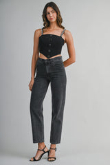 VIOLETA BOW DETAILED SHOULDER STRAP VEST