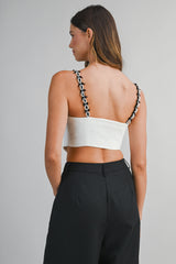 VIOLETA BOW DETAILED SHOULDER STRAP VEST