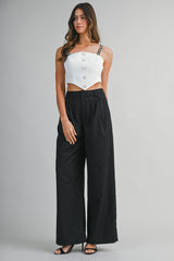 VIOLETA BOW DETAILED SHOULDER STRAP VEST