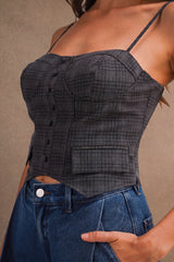 ROWENA PLAID CORSET BUSTIER TOP