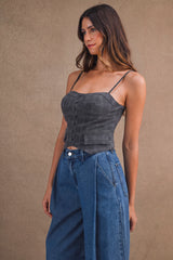 ROWENA PLAID CORSET BUSTIER TOP
