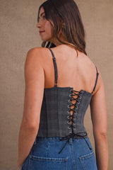 ROWENA PLAID CORSET BUSTIER TOP