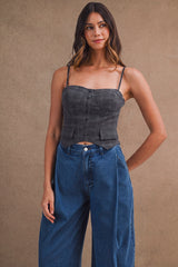 ROWENA PLAID CORSET BUSTIER TOP