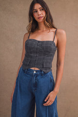 ROWENA PLAID CORSET BUSTIER TOP