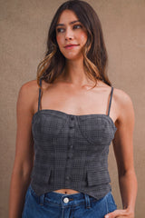 ROWENA PLAID CORSET BUSTIER TOP