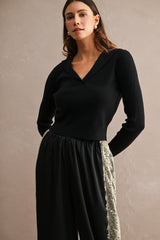 JANE KNITTED SAILOR COLLAR TOP